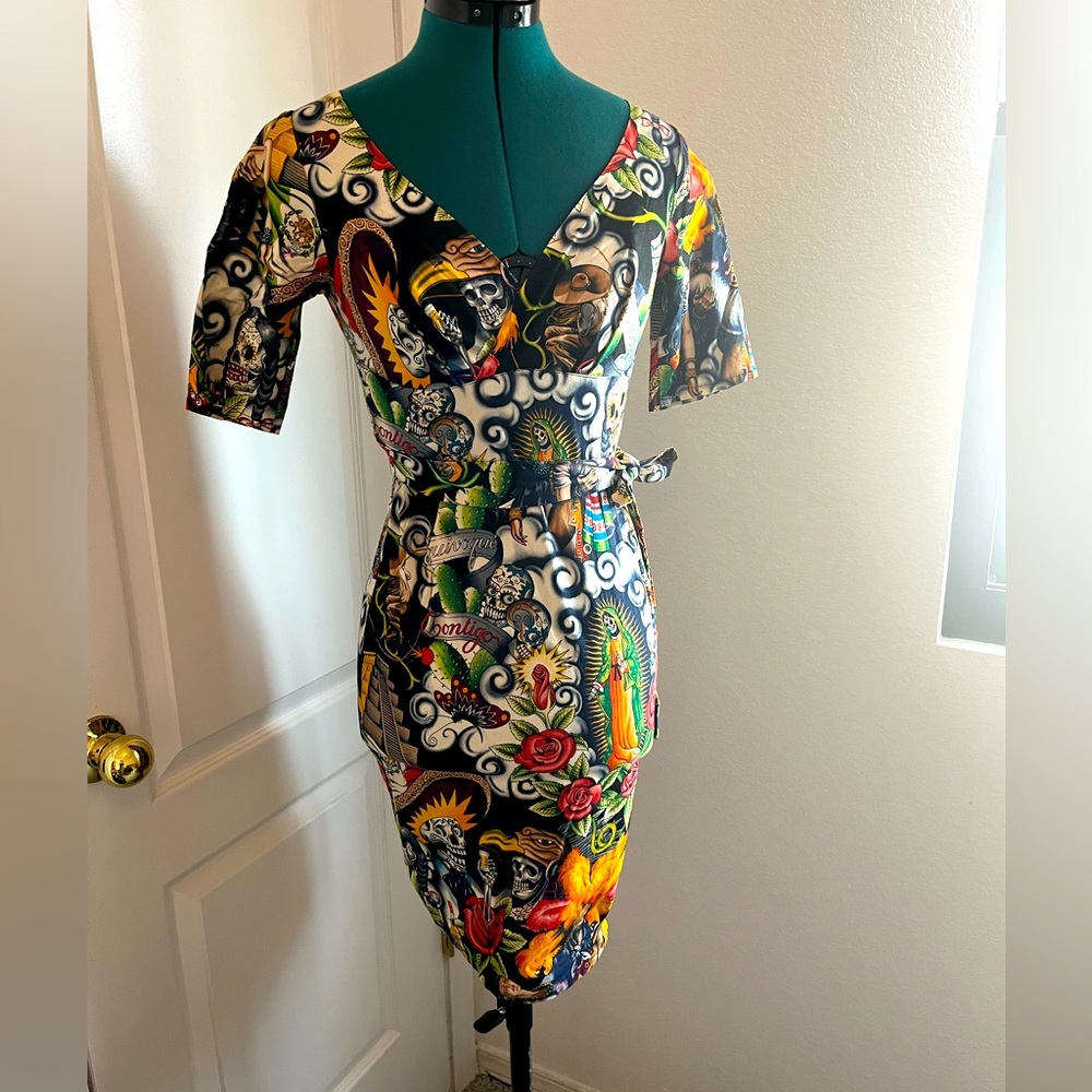 New Vanity Project by Limb 50s style 3/4 sleeve wiggle dress Alexander Henry 4